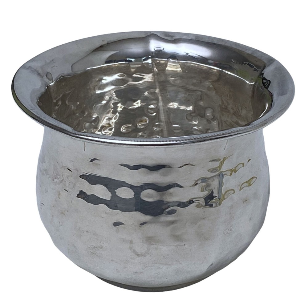 Hammered Silverplate Bowl 3" x 4" Cachepot Candy Dish Signed