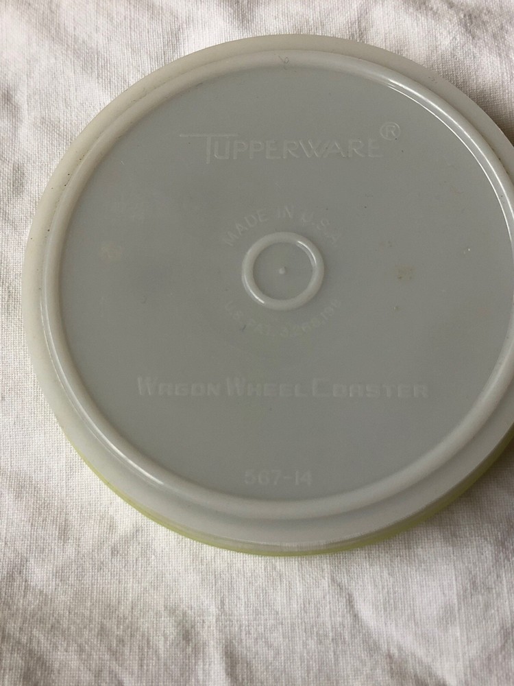 Vintage Pastel Coasters Cups Midgets Lids Tupperware