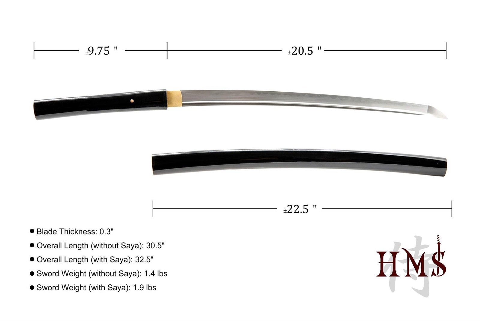 HMS Fully Functional Kill Bill O-Ren Ishii Shirasaya Wakizashi, 1095 Carbon Stee