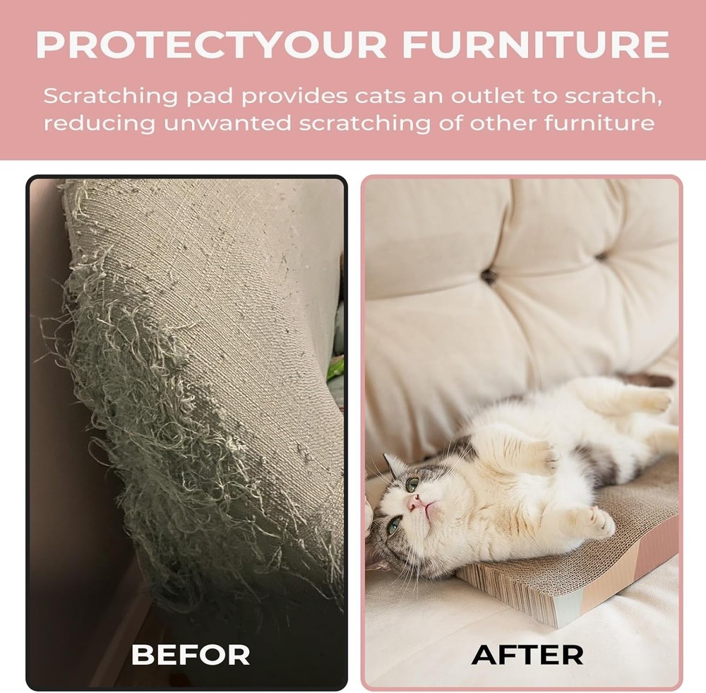 Eco-Friendly Cat Scratching Board with Catnip - Reversible & Durable