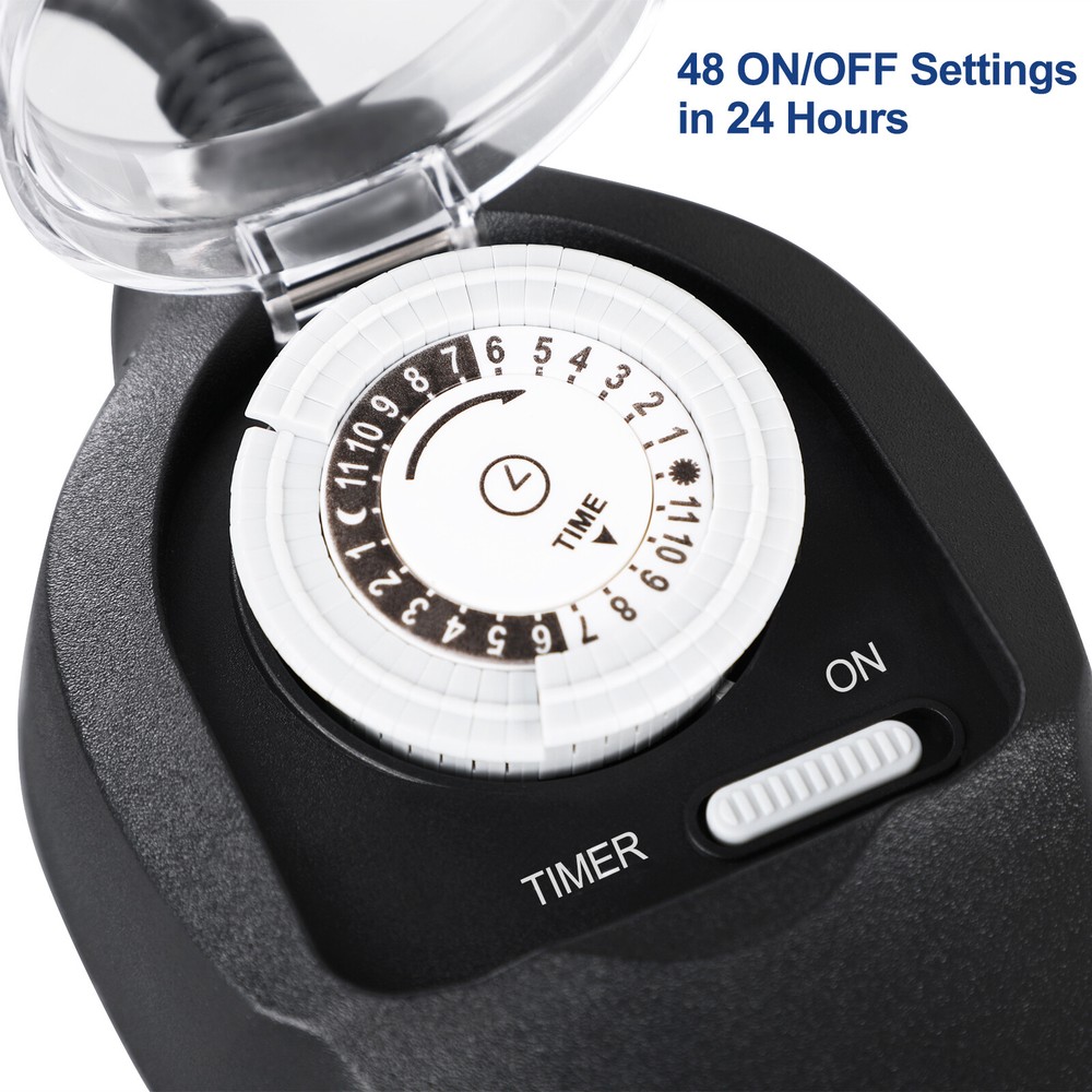 DEWENWILS Outdoor Light Timer Outlet Timer Switch for Lights Programmable