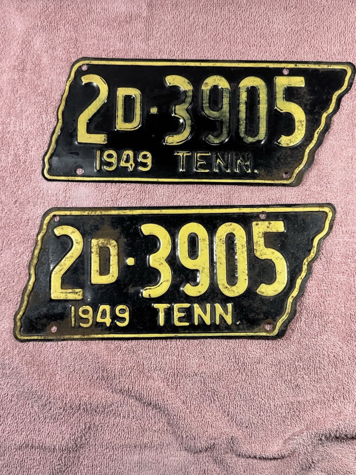 1949 tennessee license plate Matched Pair
