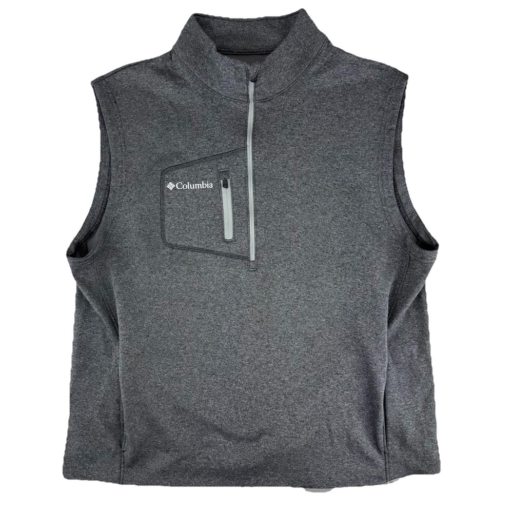 Columbia Golf 1/2 Zip Performance Pullover Vest Mens Large Gray