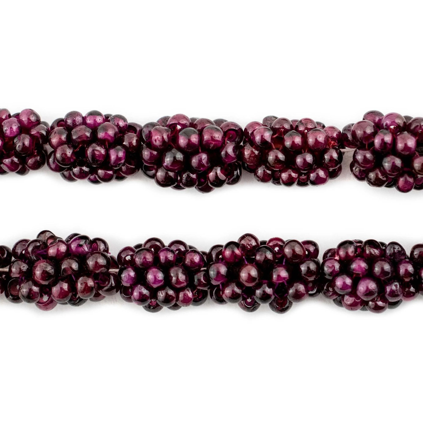 Vintage Garnet Crochet Bead 13x9mm, Single Bead Purple Unusual Stone