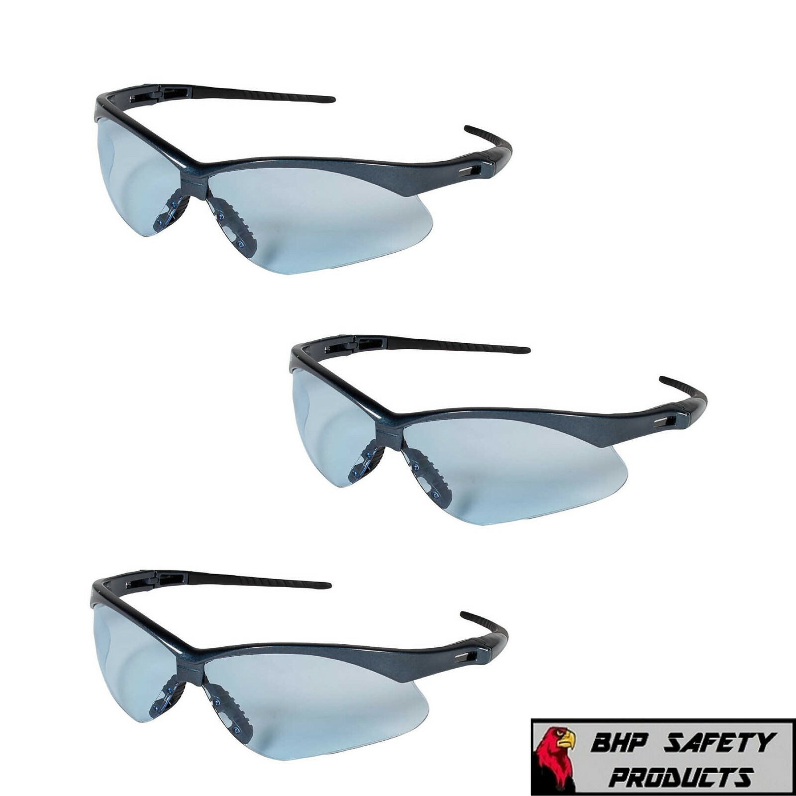 (3 PAIR) KLEENGUARD NEMESIS SAFETY GLASSES LIGHT BLUE LENS/BLUE FRAME 19639