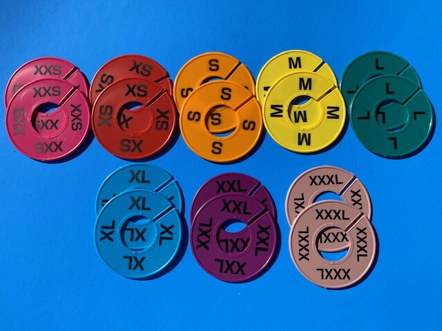 CLOTHING SIZE DIVIDERS XXS-XXXL  *2 EACH SIZE*