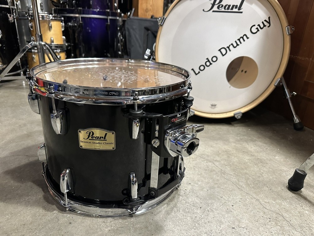 14" Pearl Studio Session CLASSIC  Rack Tom BLACK 10x14 OptiMount MINTY!! #BL2