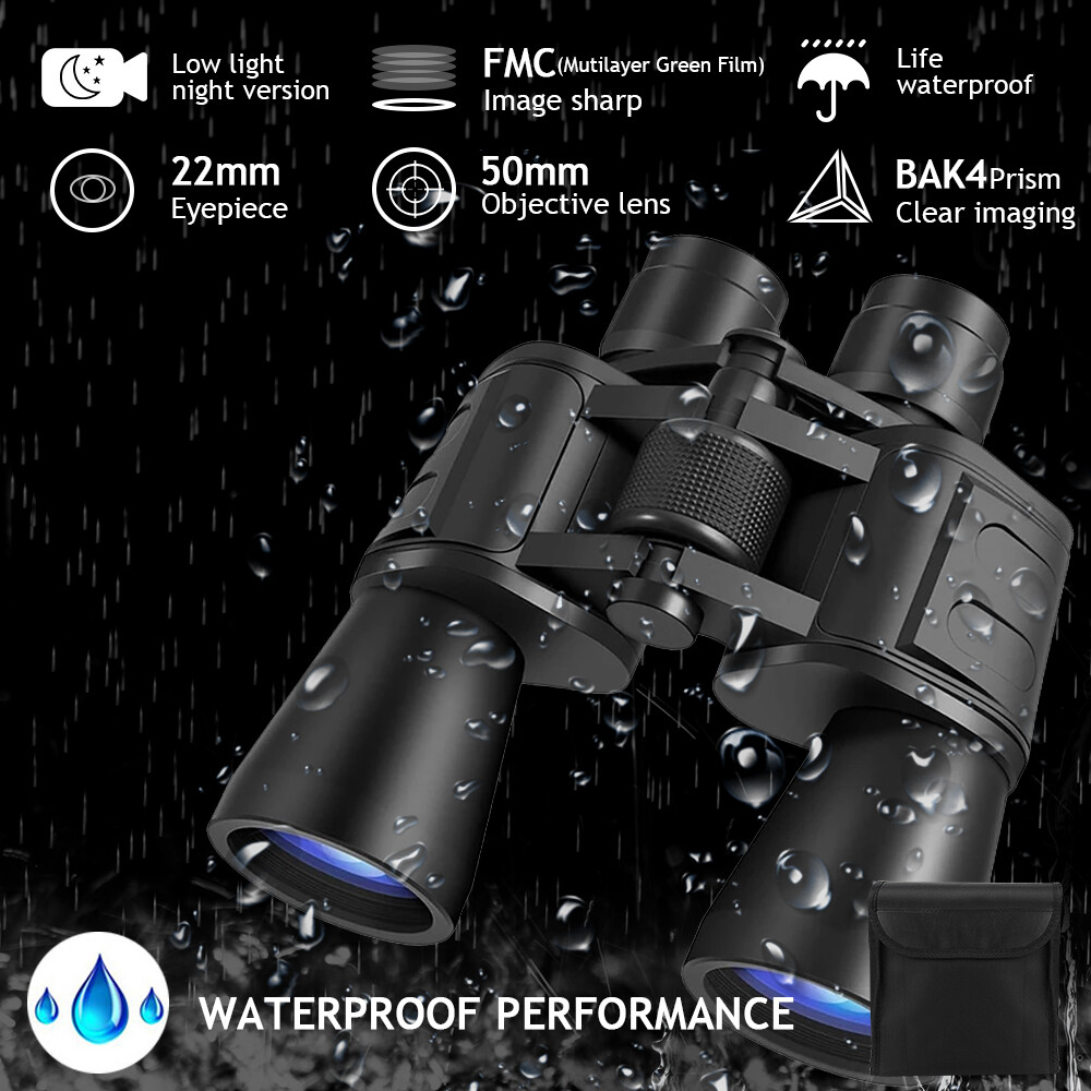 100X180 Zoom Binoculars Day Night Vision BAK4 Prism High Power Waterproof + Case