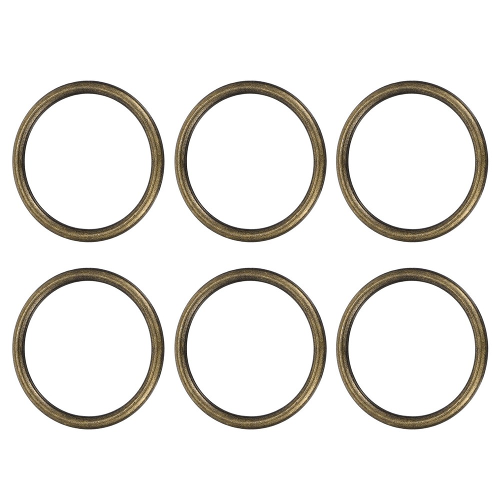 Metal O Rings (2" ID 0.2" Thick Bronze) (6 Pcs) Round Ring