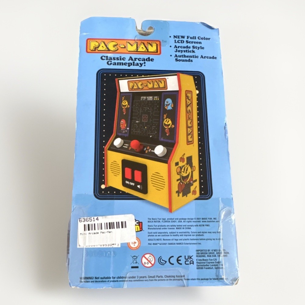 Pac-Man Mini Arcade Machine Basic Fun 2021 Retro Game New LCD Screen NIB