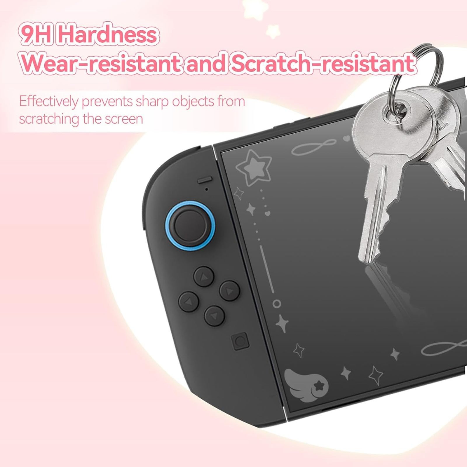 GeekShare Tempered Glass Screen for Switch 2 with Positioning Frame Star Wings