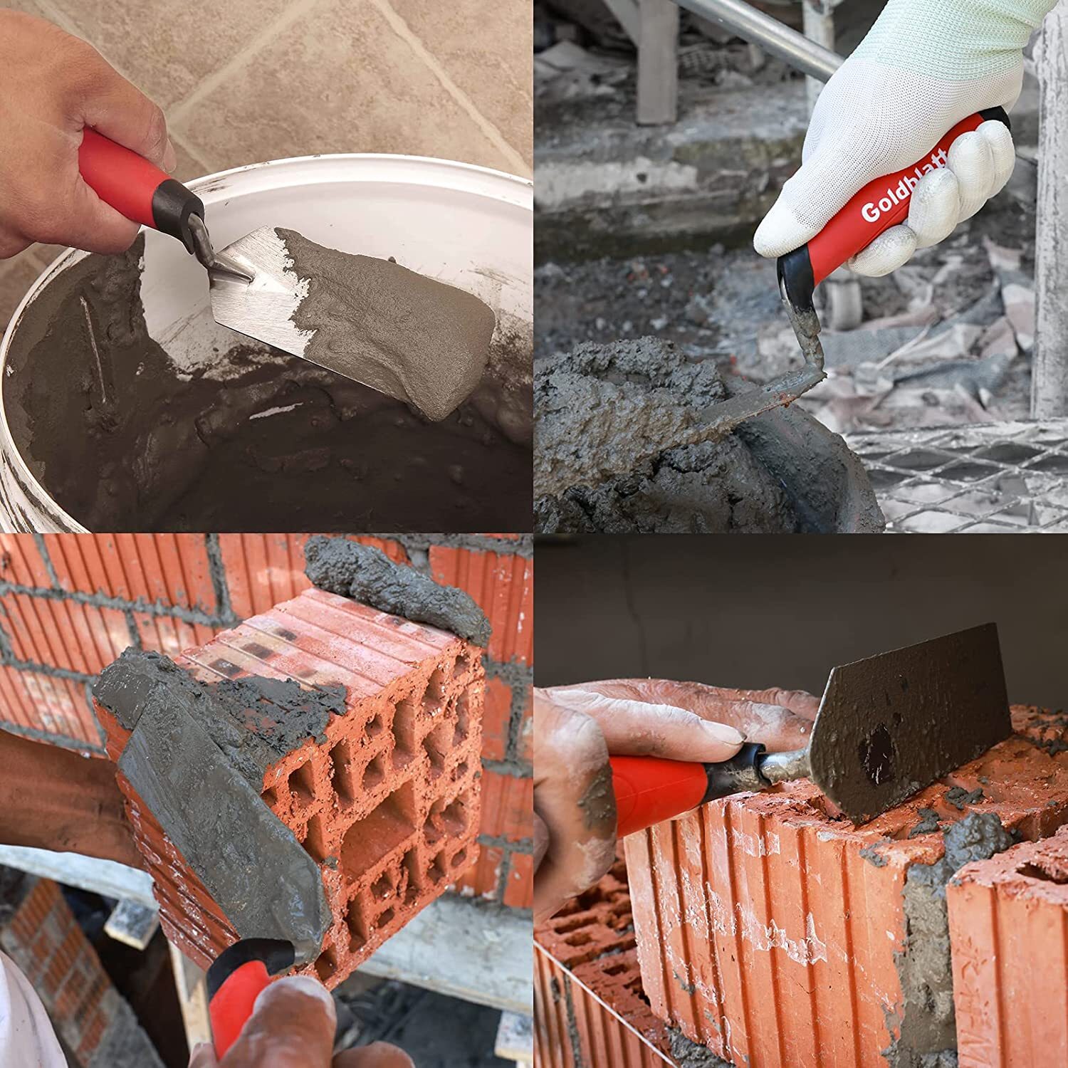 Goldblatt 2PIECES Industries Margin Trowel Set 6"X2" 5"X2" Masonry Flooring Tool