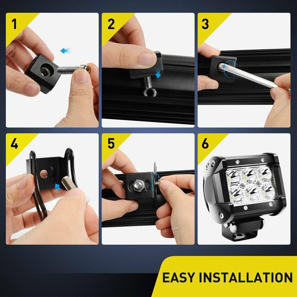 4PCS Mounting Base Bracket LED Light Bar Slide Mount Bracket Universal