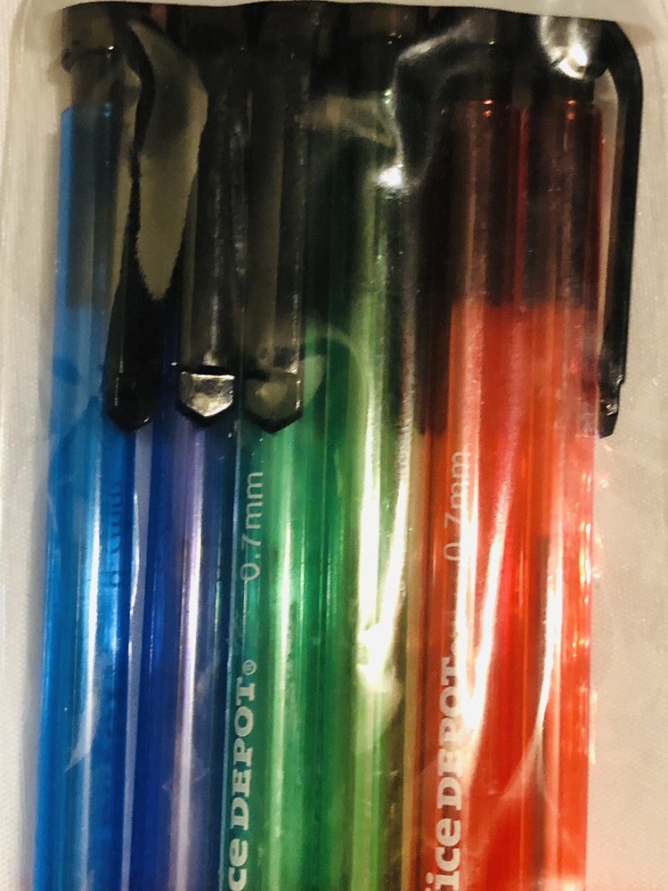 Mechanical Pencils, 0.7mm, AssortedColors, 18Total.