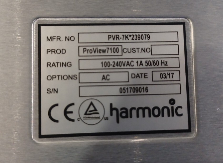 HARMONIC Multifunctional Integrated Receiver Decoder ProView-7100 RF 1 input HD