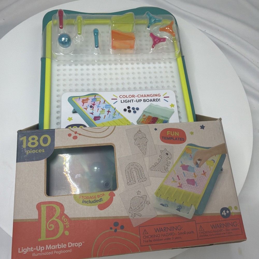 Light-Up Marble Drop - Marble Run & Peg Art Playset: Educational Focus,