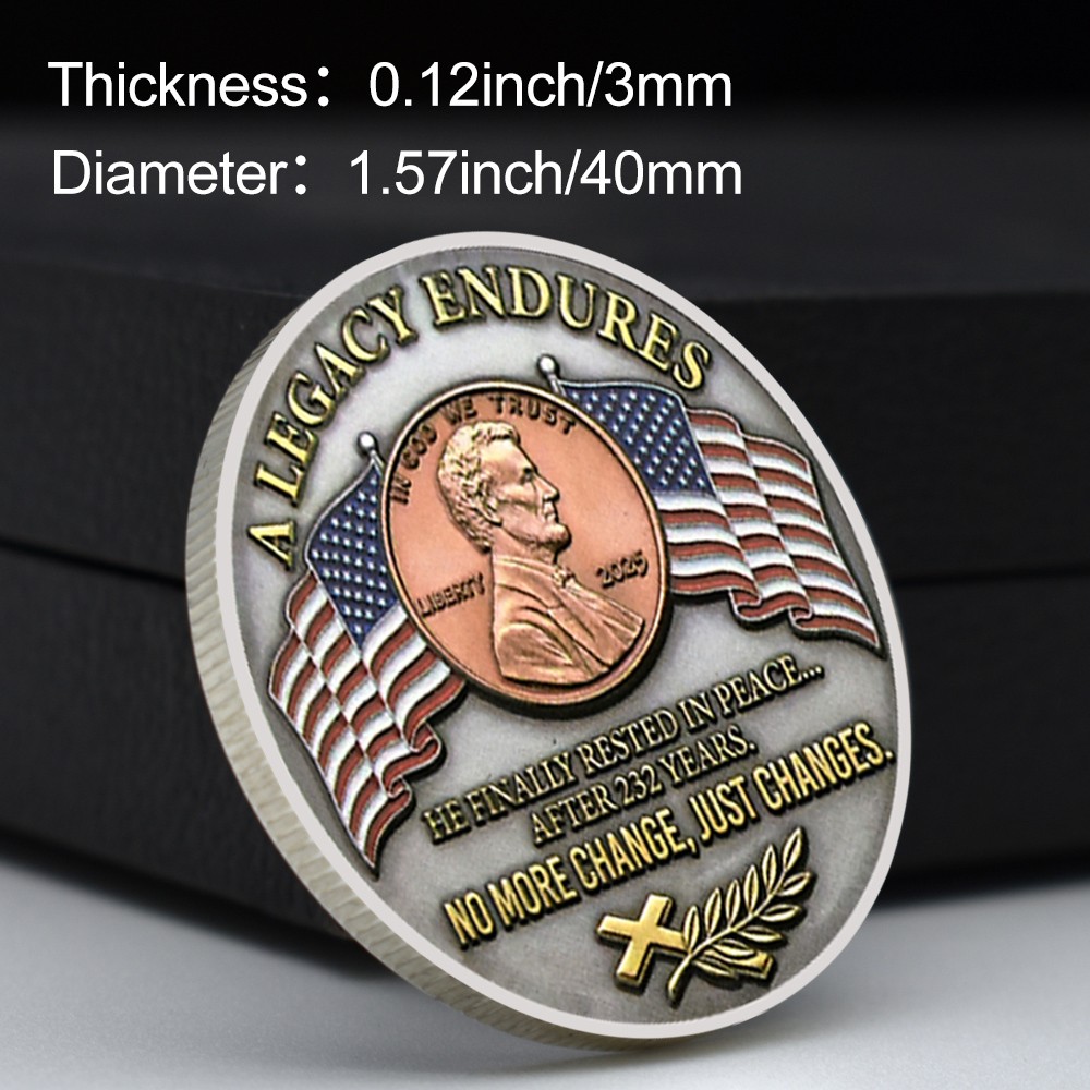 The Last Cent Eagle Tribute Coin 1793-2025 R.I.P Penny Commemorative Medal