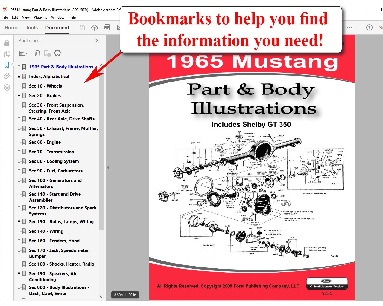 1965 Ford Mustang Part and Body Illustrations (eBook Download)