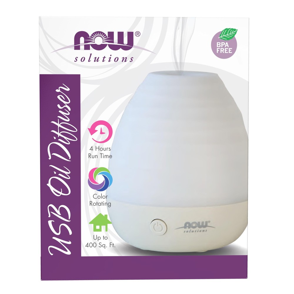 NOW Essential Oils Ultrasonic USB Aromatherapy Oil Diffuser Extremely Quiet