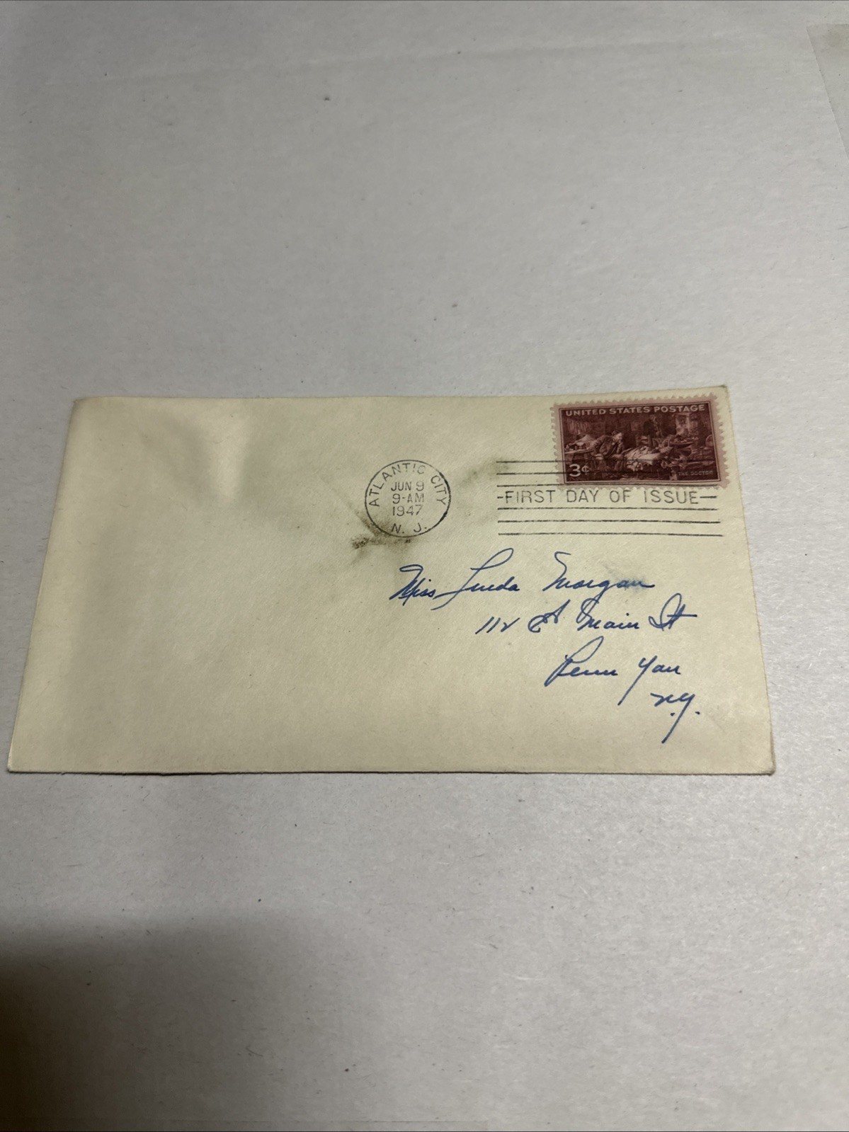 1947 First Day of Use The Doctor Stamp Cover Letter Envelope