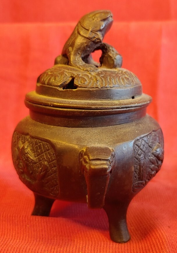 Antique Old Vintage Asian Bronze Incense Burner
