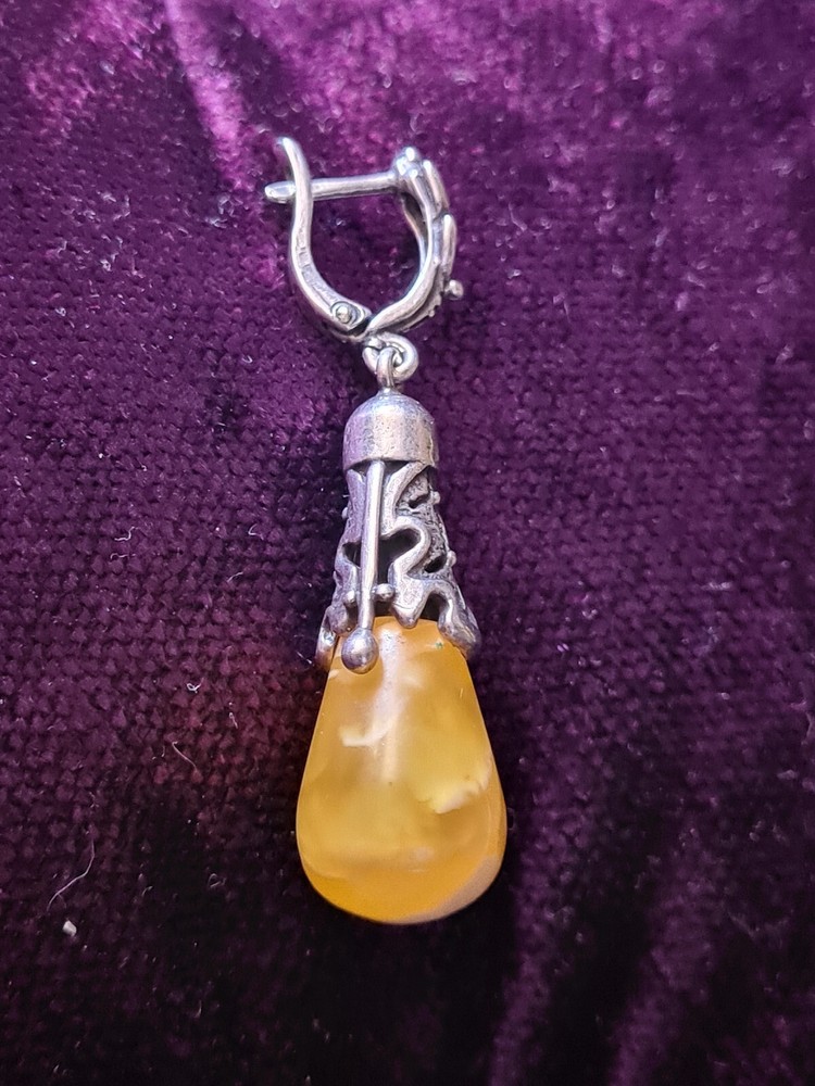 Amber Drop Earring And Pendant Set