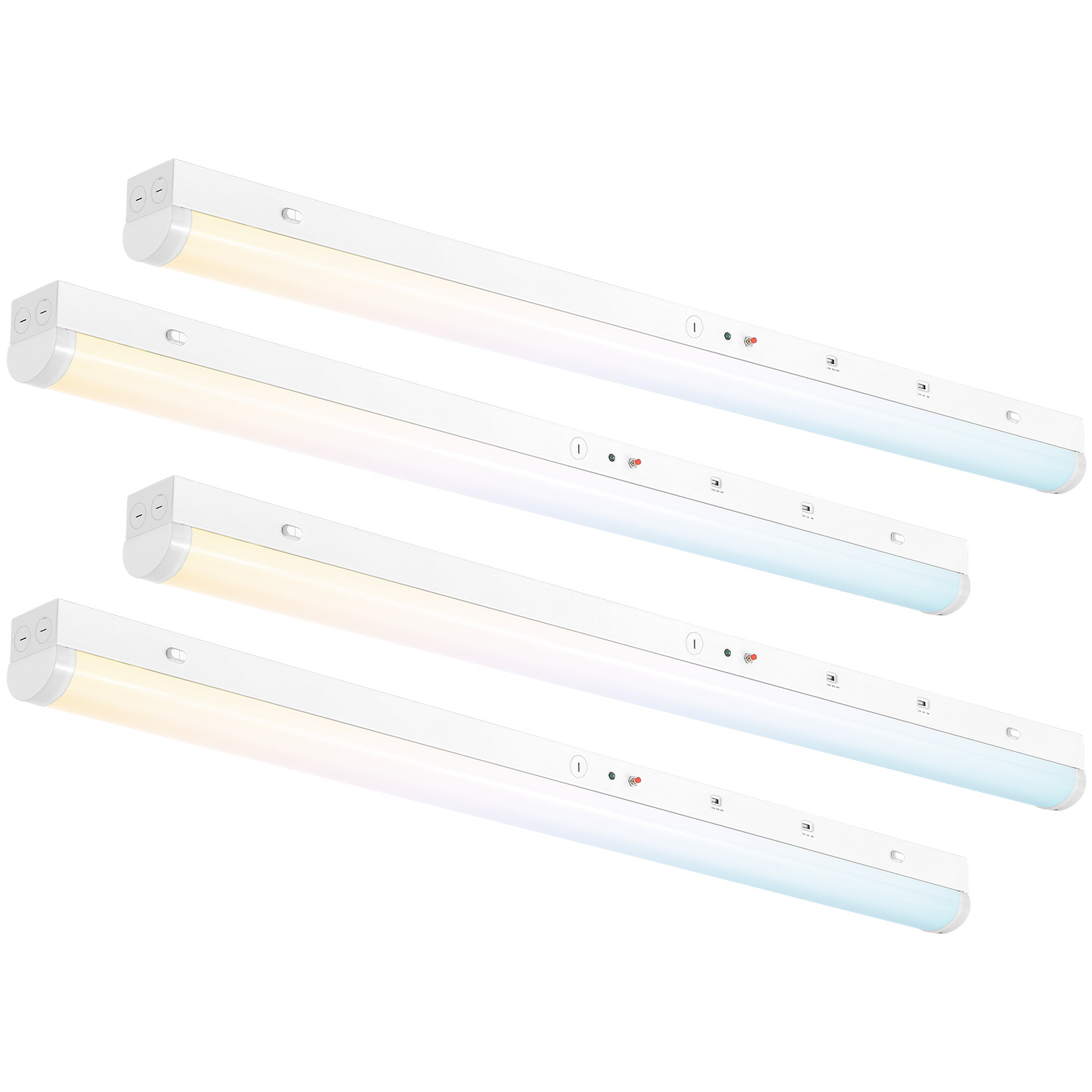 4FT LED Linear Strip Light Fixtures with Emergency Battery 40W/32W/24W, 3CCT