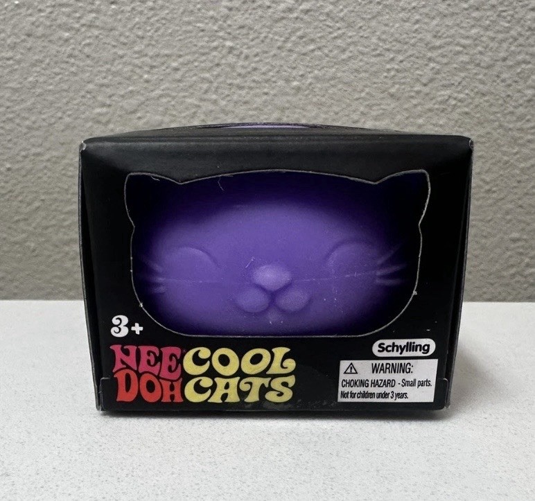 Nee Doh Needoh Schylling Cool Cat Stress Sensory Fidget Toy Squeeze - Purple