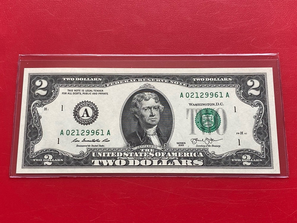 2013 $2 TWO DOLLAR BILL ( BOSTON A ) UNCIRCULATED