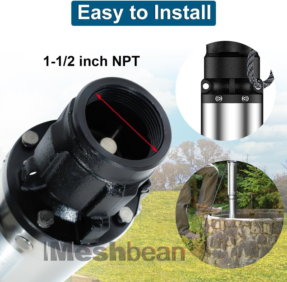 4''Deep Well Submersible Pump 1HP 207' 37GPM 110V Stainless Steel w/ Control Box