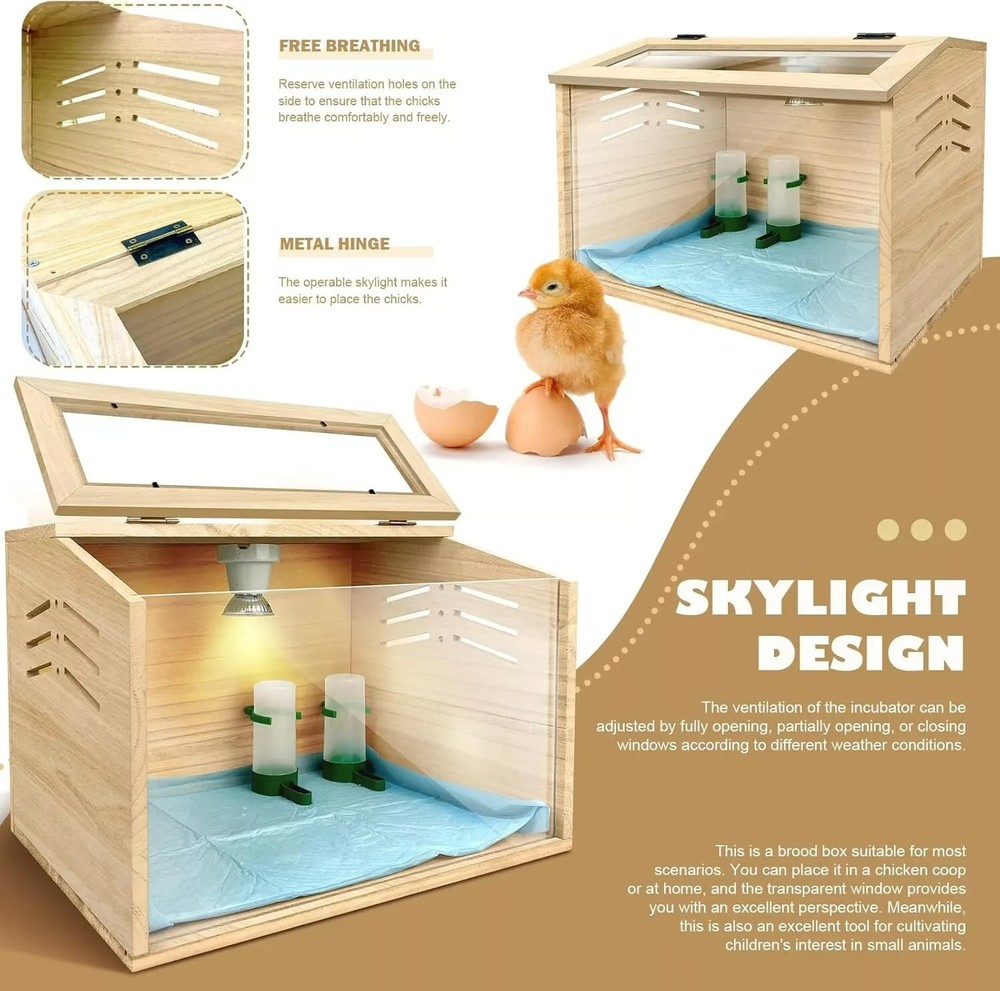 Chicken Brooder Box Cage Coop Chick Brooderbrooder For Baby Chicks Wooden NEW
