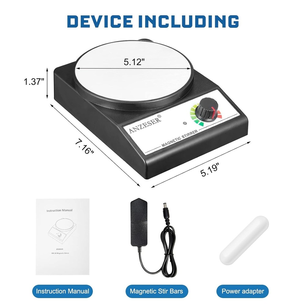 Efficient 3000mL Magnetic Stir Plate - Compact Design & Lifetime