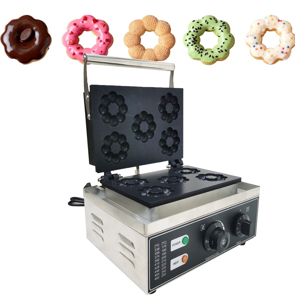 High Quality Stainless Steel 5 Grids Cake Donut Maker Baking Machine Power Save