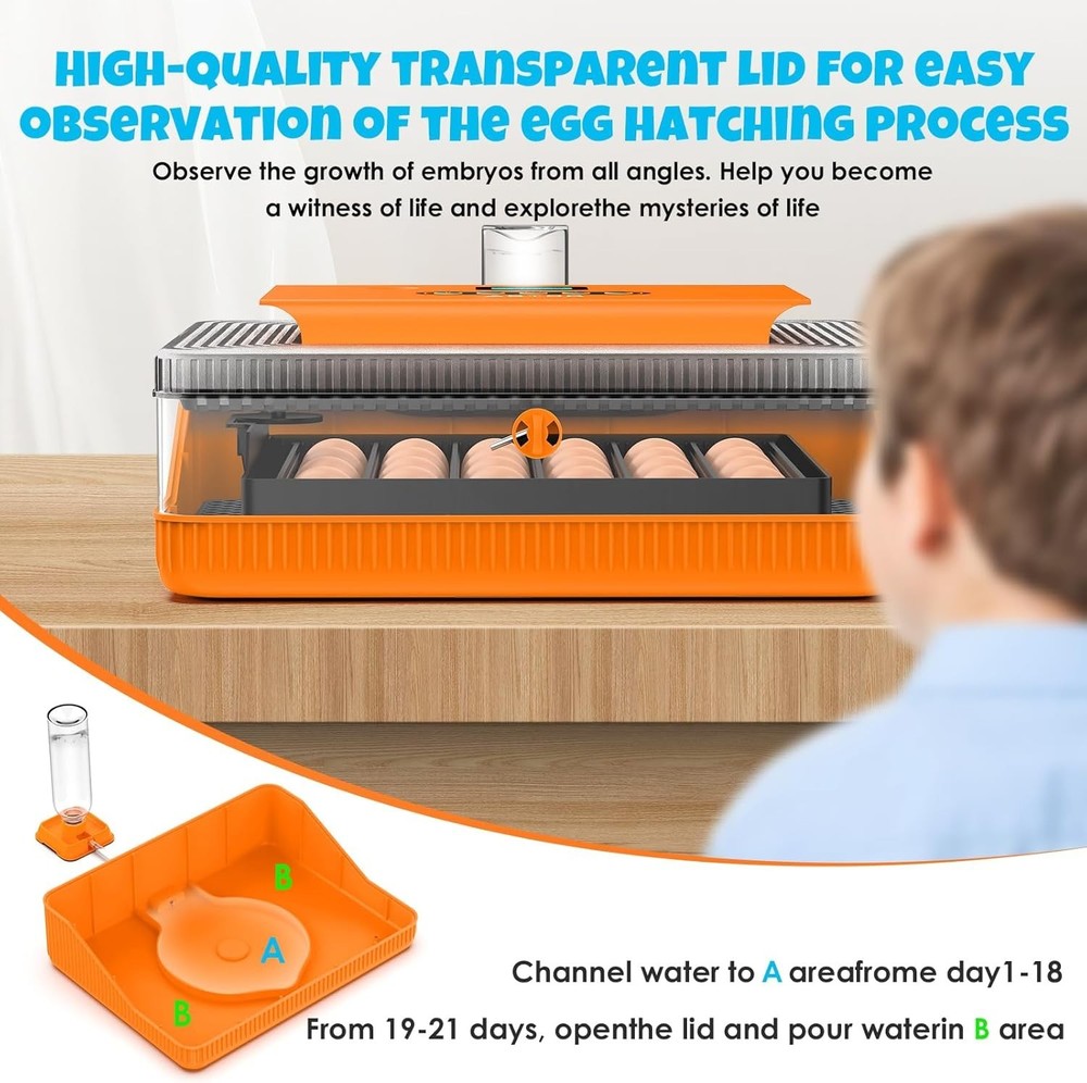 25 Egg Incubator Digital Poultry Hatcher Machine with Automatic Egg Turning, Inc