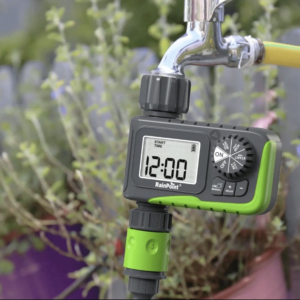 Rainpoint 1-Zone Water Timer ITV105 Water/Rustproof Rain Delay Watering - NEW