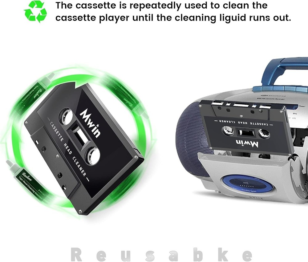 Comprehensive Audio Cassette Cleaning Kit - Head Cleaner Tape & Liquid Solution