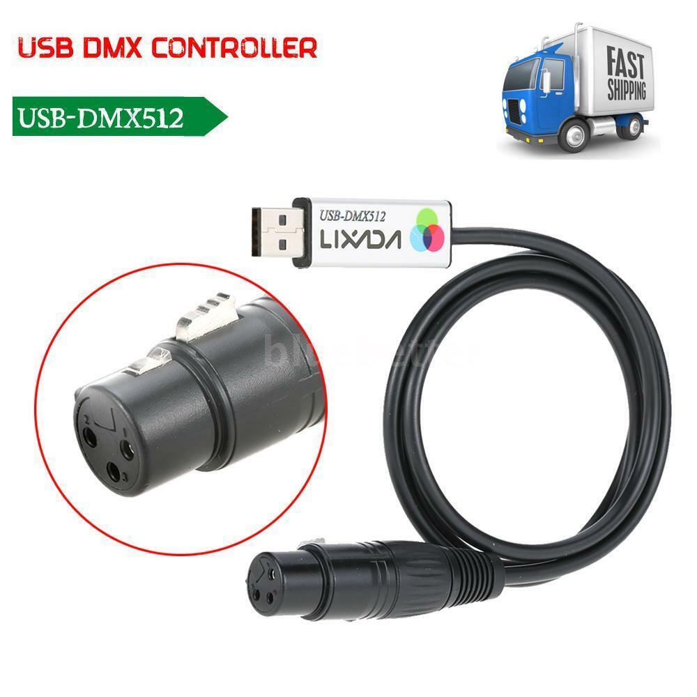 Lixada USB To DMX512 Interface Adapter DMX512 Stage Light PC Controller Cable