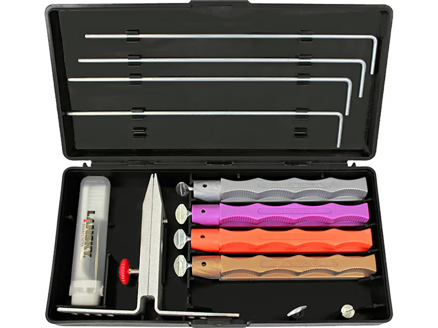 Lansky Deluxe Diamond Knife Sharpening System with Extra Coarse, Coarse, Medium