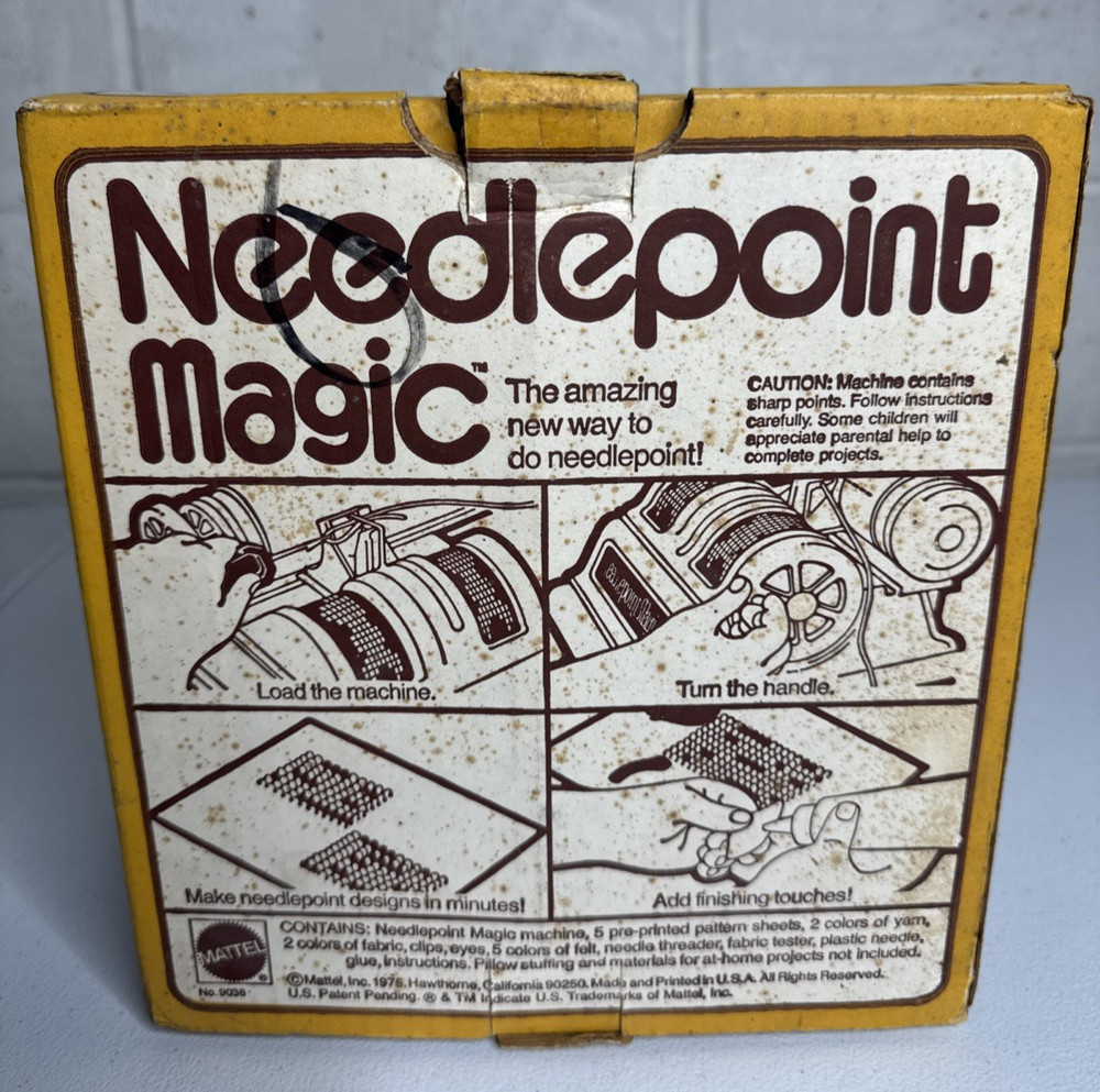 Vintage 1975 Mattel Needlepoint Magic Machine #9038 - READ