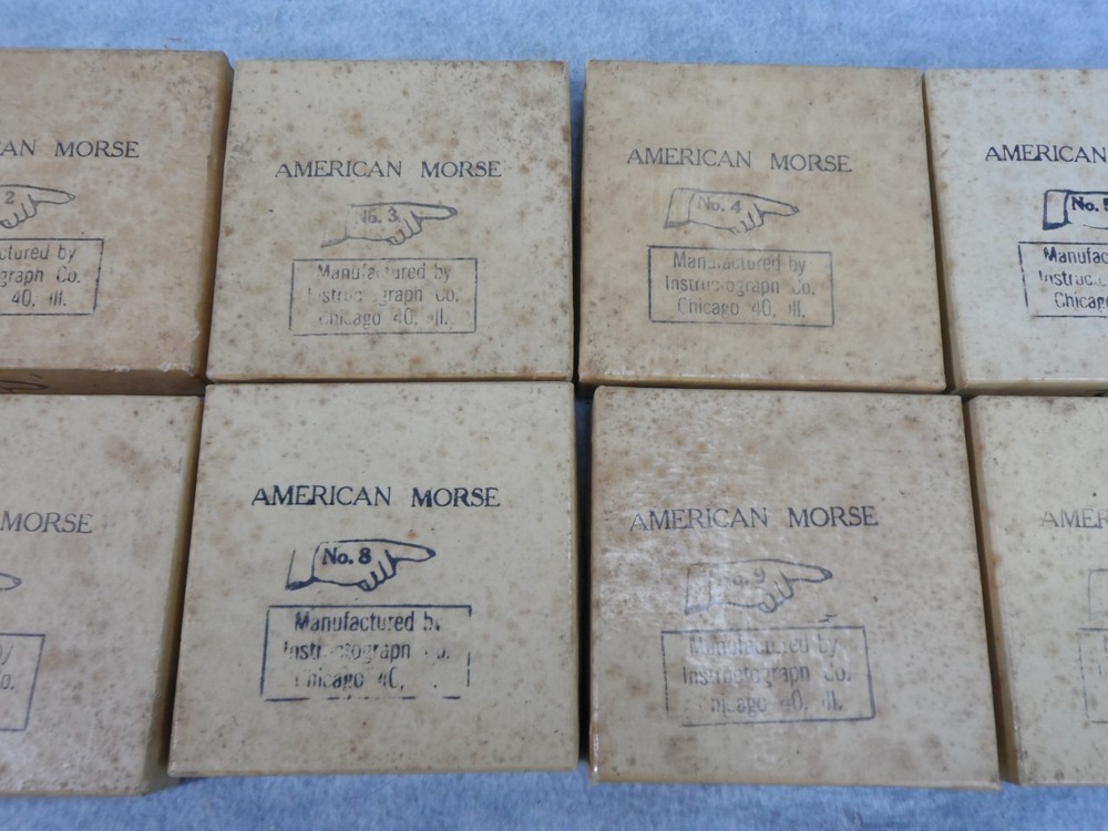 Lot of 10 American Morse Machine Paper Tape Reels Instructograph Co Railroad