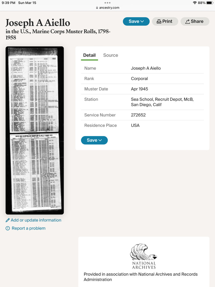 WW2 USMC Marine Dog Tag Paramarine 2nd Parachute Battalion