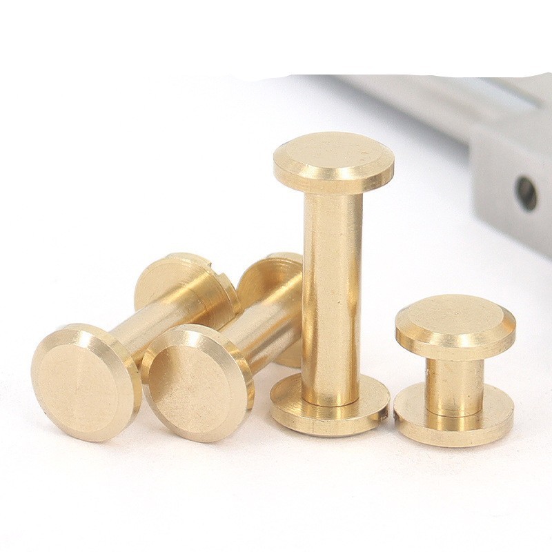 Belt Screws Leather Craft Chicago Nail Brass Solid Rivets Stud Head Wallet Round