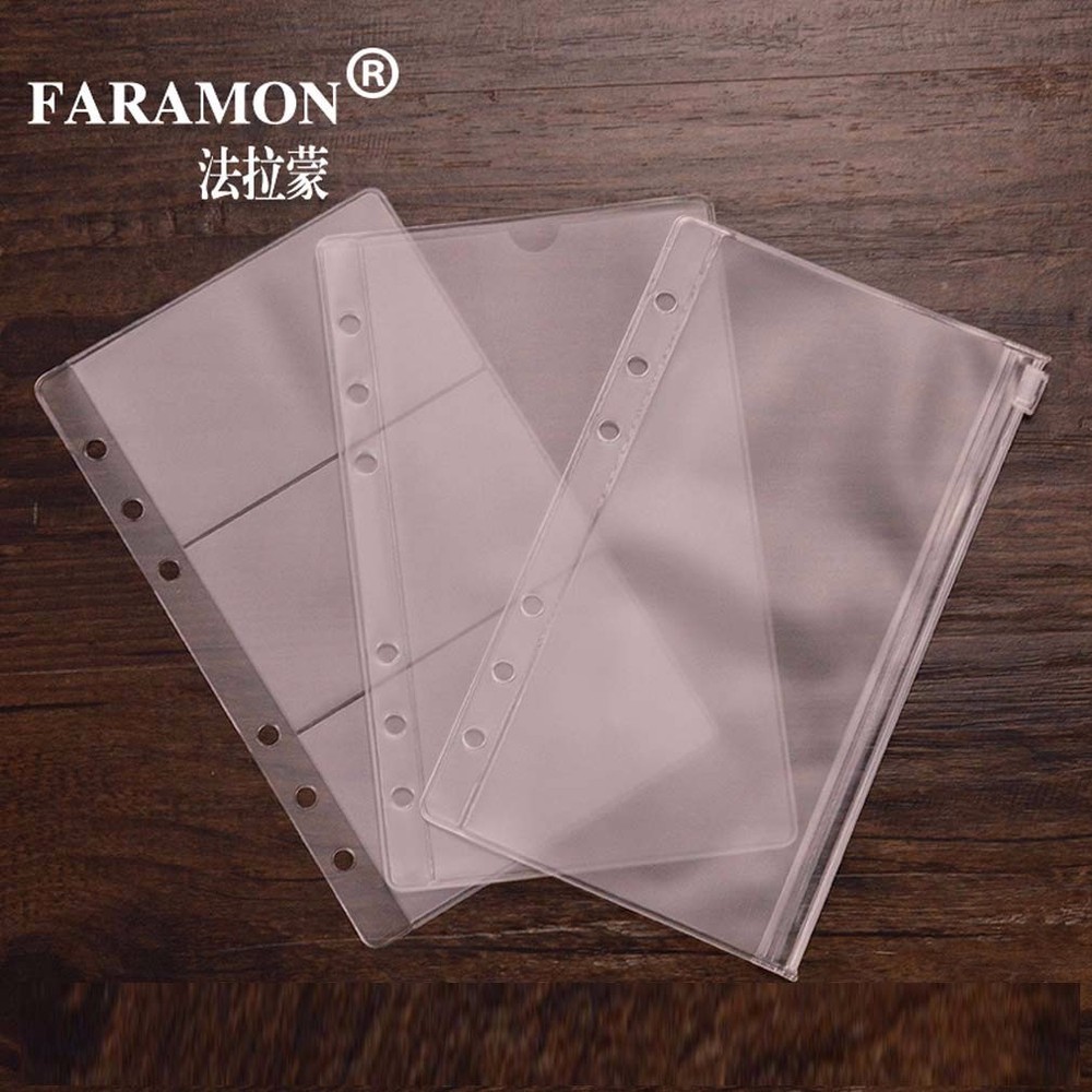 3Pcs A6 Plastic Envelope Document Card Holder Insert Refill Organiser Zip #B9