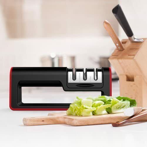 Knife Sharpener Professional Ceramic Tungsten Kitchen Sharpening System 3 Stage