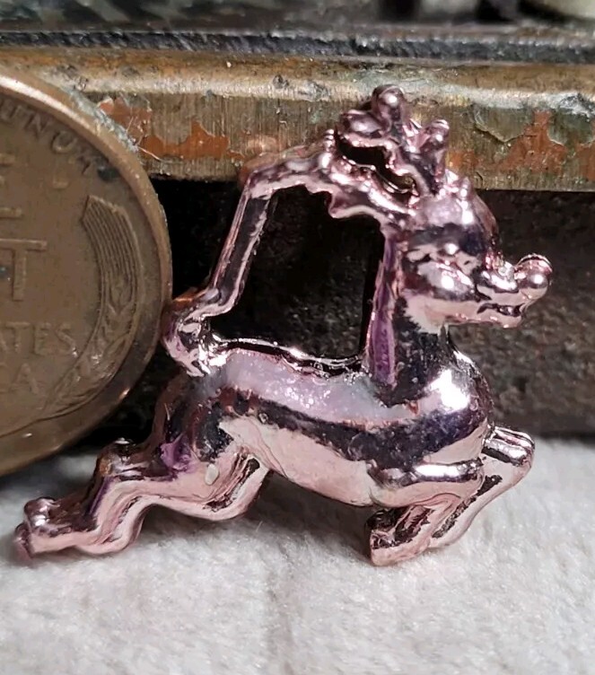 Vintage Pink RUDOLPH THE RED NOSED REINDEER gumball charm prize jewelry