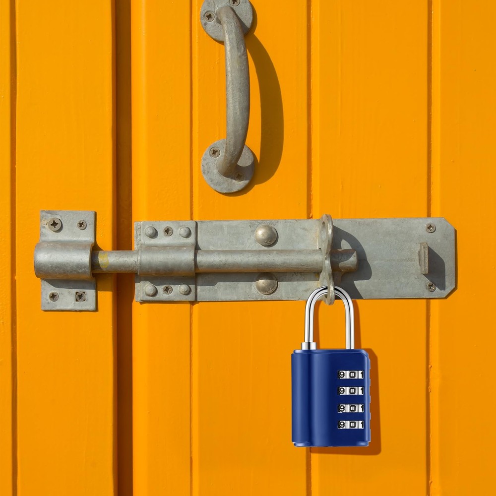 Combination Padlock 4 Digit Combination Lock with Keys Locker Resetable Secur...