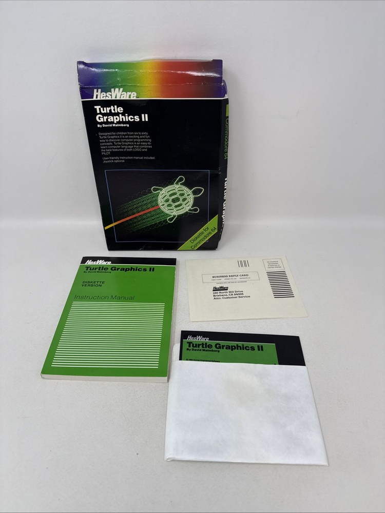Commodore 64 Software Lot GEOS 2.0 Turtle Graphics II Manuals Untested