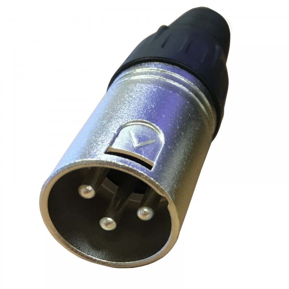 UKDJ 3 Pin XLR Male Plug with Solder Terminals & Cable Protector
