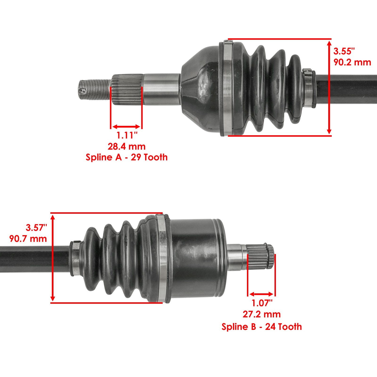 Caltric Rear Left & Right CV Joint Axle For Can-Am Defender Max HD10 2021-2025