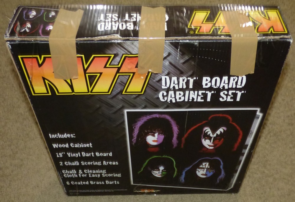 Vintage KISS Band Dart Board Cabinet, New Open Box